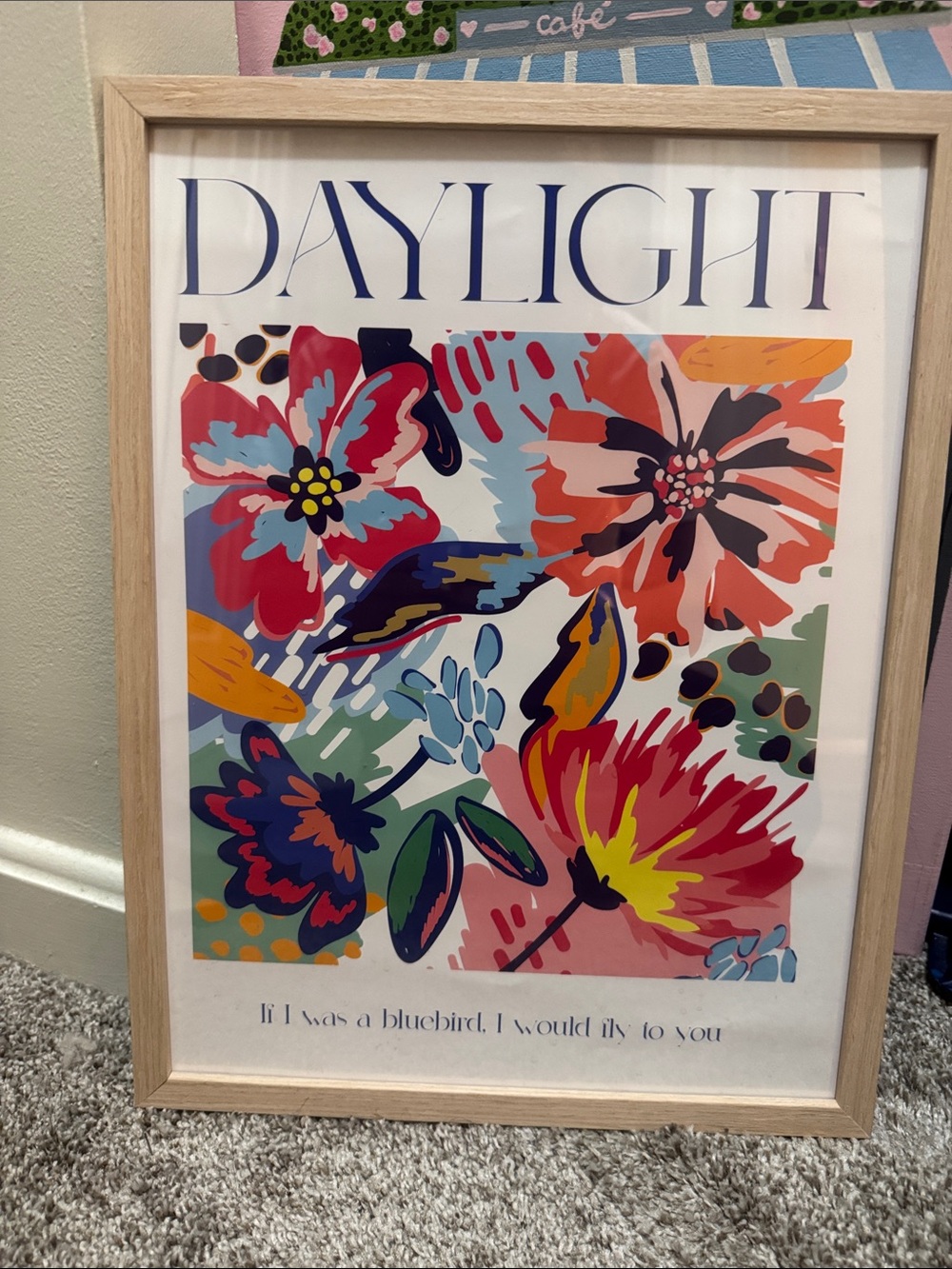 Daylight harry styles Floral Art Print in Natural 13x15 Frame - Multicolor